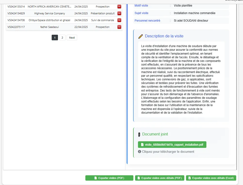 CRM suivi des operatons vente