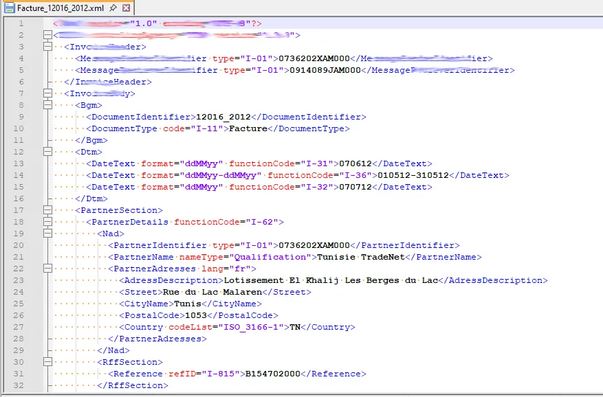 Export XML finalisé Elfatoora