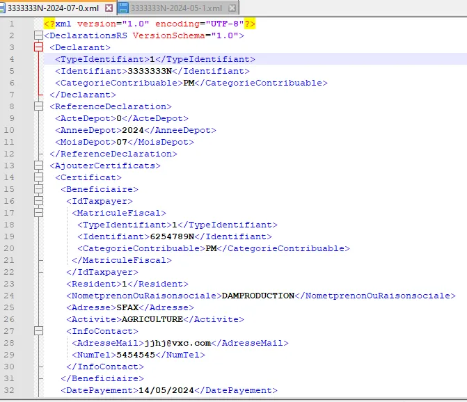 tunisie tej fichiers XML